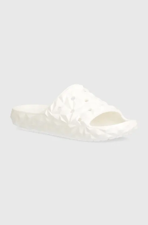 Natikači Crocs Classic Geometric Slide v2 ženski, bela barva, 209608