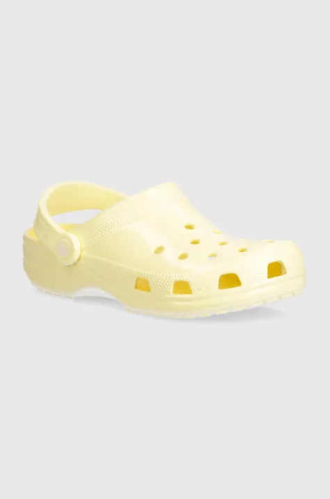 Pantofle Crocs Classic High Shine Clog dámské, žlutá barva, 209609