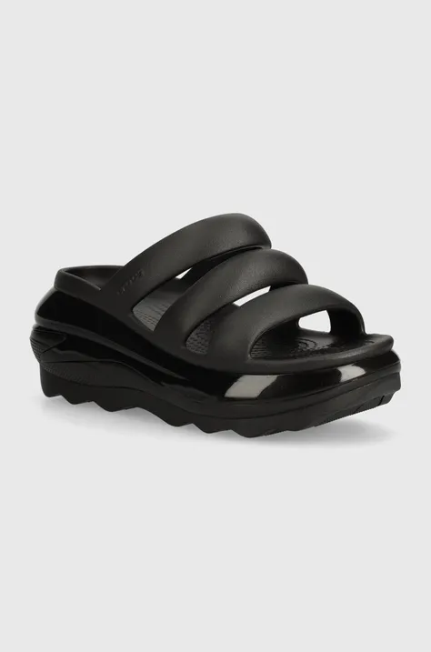 Crocs papuci Mega Crush Triple Strap femei, culoarea negru, cu platforma, 209842