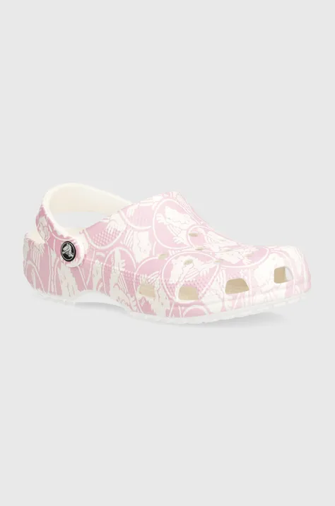 Pantofle Crocs Classic Duke Print Clog dámské, růžová barva, 210003