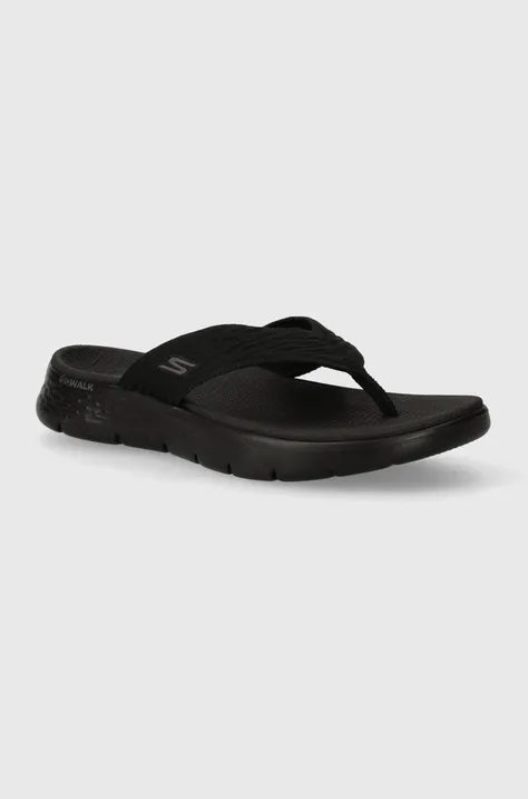 Skechers flip-flop GO WALK FLEX fekete, női, lapos talpú