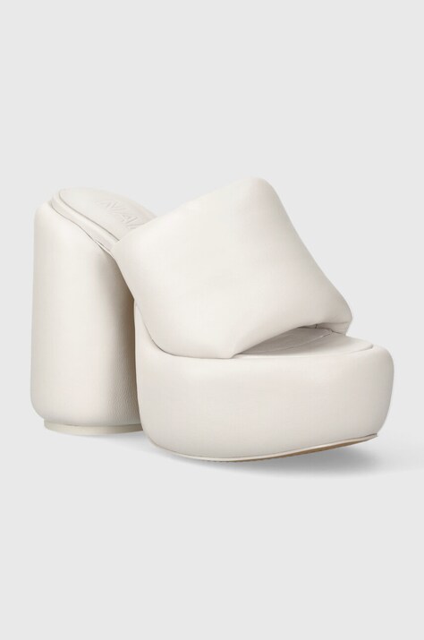 Naked Wolfe slapi de piele Wow femei, culoarea alb, cu toc drept