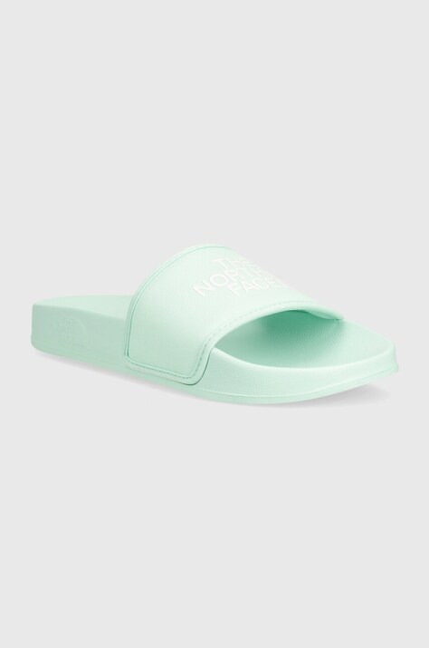 The North Face papuci BASE CAMP SLIDE III femei, culoarea turcoaz, NF0A4T2S3JO1