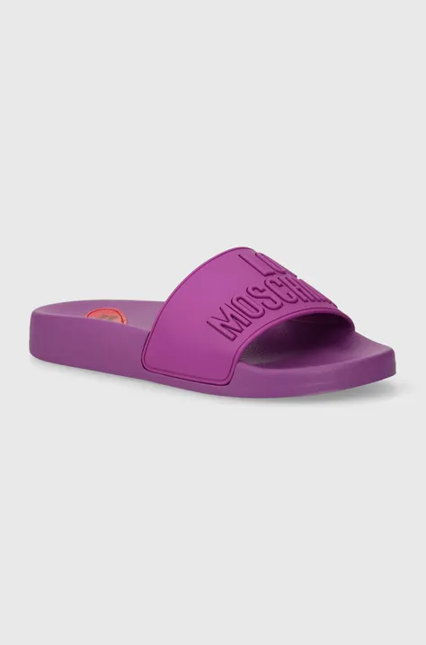 Love Moschino papuci femei, culoarea violet, JA28052G0II15652