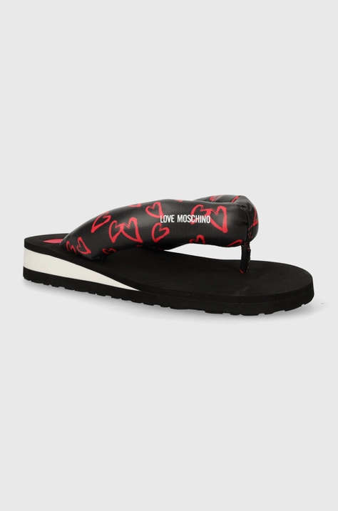 Love Moschino flip-flop fekete, női, lapos talpú, JA28213G0IJM100A