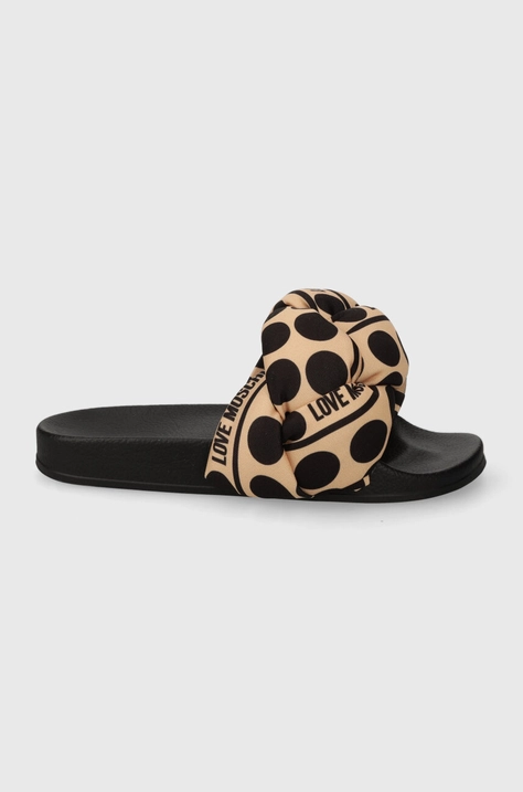 Love Moschino papucs bézs, női, JA28272G0IIW010B, JA28132G1II20000