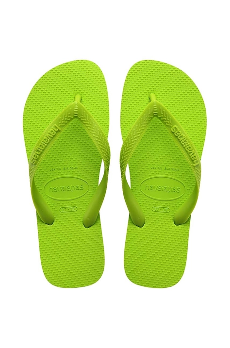 Havaianas slapi TOP femei, culoarea verde, cu toc plat, 4000029.1411