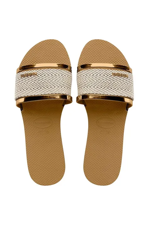 Pantofle Havaianas YOU TRANCOSO PREMIUM dámské, zlatá barva, 4146063.1856
