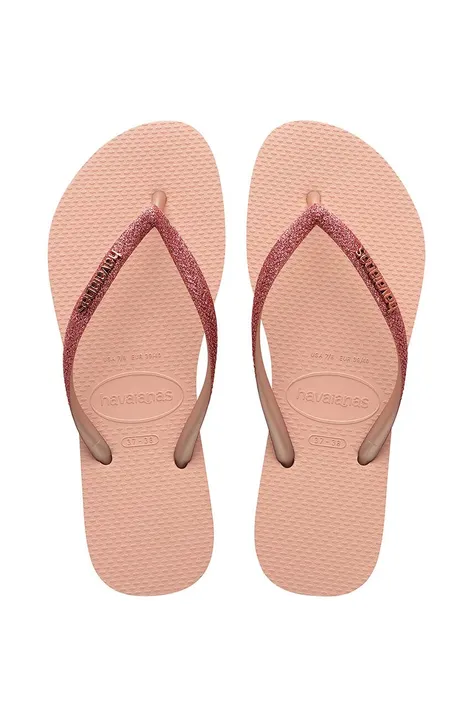 Havaianas flip-flop SLIM GLITTER II rózsaszín, női, lapos talpú, 4146975.9898