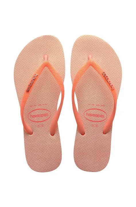 Havaianas flip-flop SLIM GLITTER IRIDESCENT narancssárga, női, lapos talpú, 4148922.5567