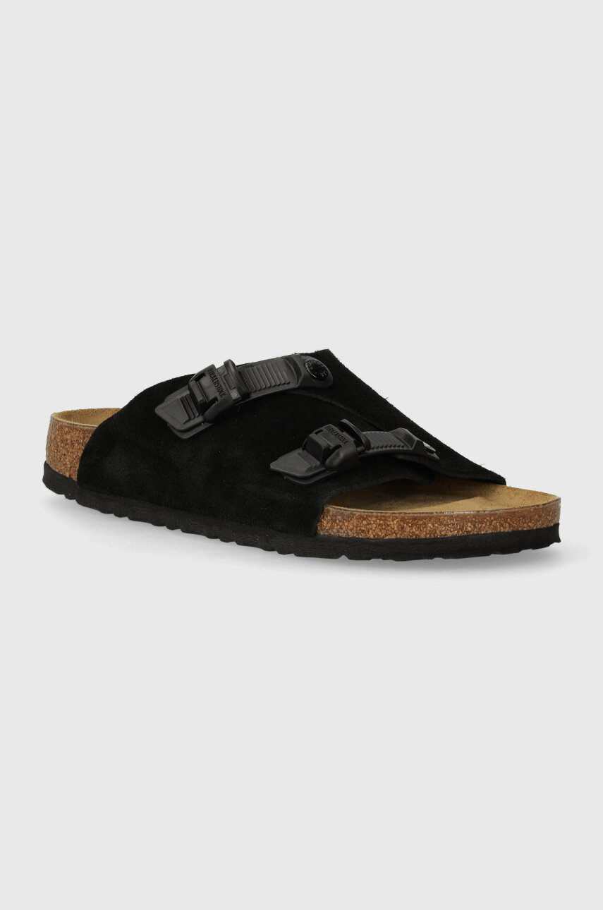 Semišové pantofle Birkenstock Zürich dámské, černá barva, 1026783