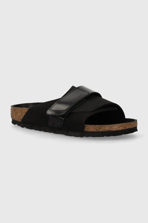 Birkenstock papuci din nubuc Kyoto culoarea negru, 1026516