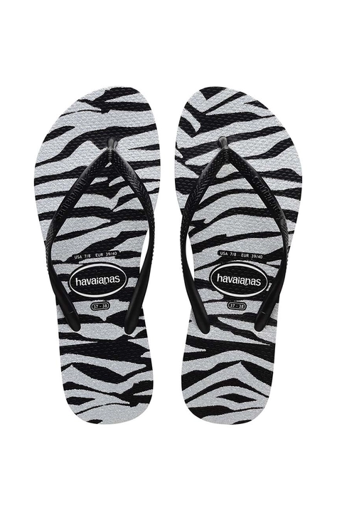 В'єтнамки Havaianas SLIM ANIMALS жіночі колір чорний на плоскому ходу 4147852.0090