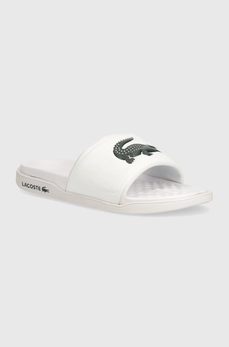 Lacoste ciabatte slide Croco Dualiste donna colore bianco 43CFA1001