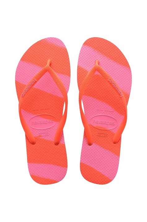 Havaianas slapi SLIM COLOR FUN femei, culoarea portocaliu, cu toc plat, 4149323.5572