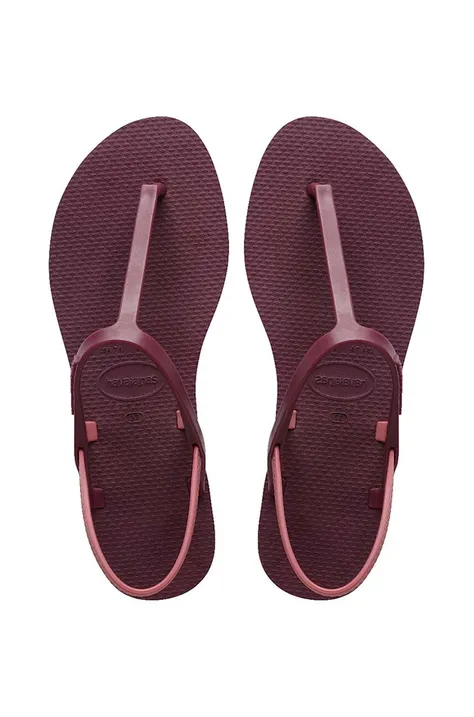 Havaianas sandale YOU PARATY RJ femei, culoarea violet, cu toc plat, 4148985.5143