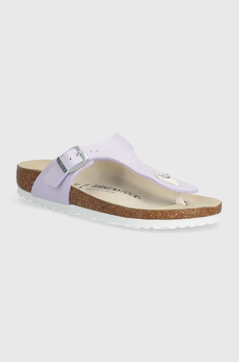 Birkenstock japonki dziecięce Gizeh K BF Shiny Lizard kolor fioletowy