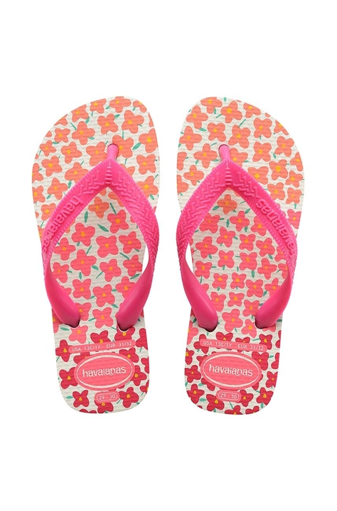 Dětské žabky Havaianas KIDS FLORESE růžová barva