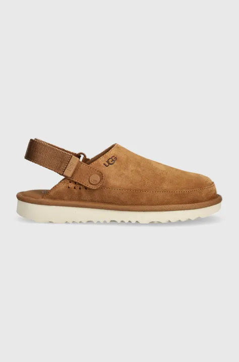 UGG papuci din piele intoarsa pentru copii GOLDENSTAR CLOG culoarea maro