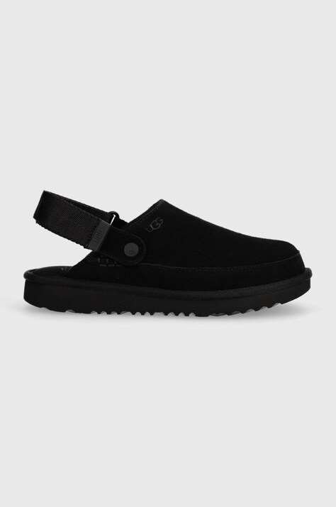 UGG papuci din piele intoarsa pentru copii GOLDENSTAR CLOG culoarea negru