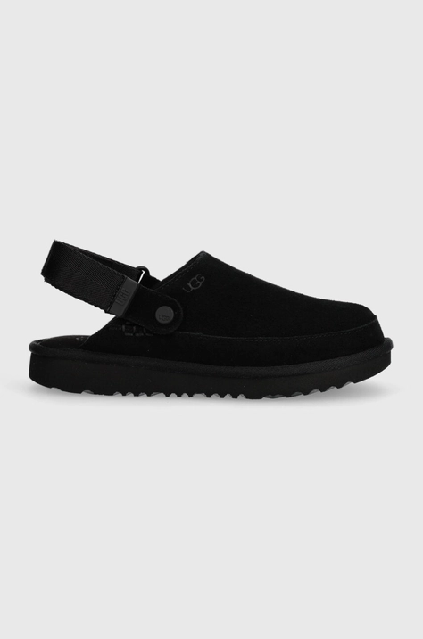 UGG papuci din piele intoarsa pentru copii GOLDENSTAR CLOG culoarea negru