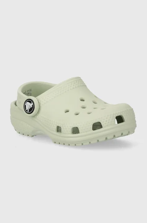 Dětské pantofle Crocs CLASSIC CLOG zelená barva