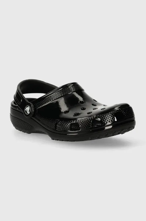 Detské šľapky Crocs CLASSIC HIGH SHINE CLOG čierna farba