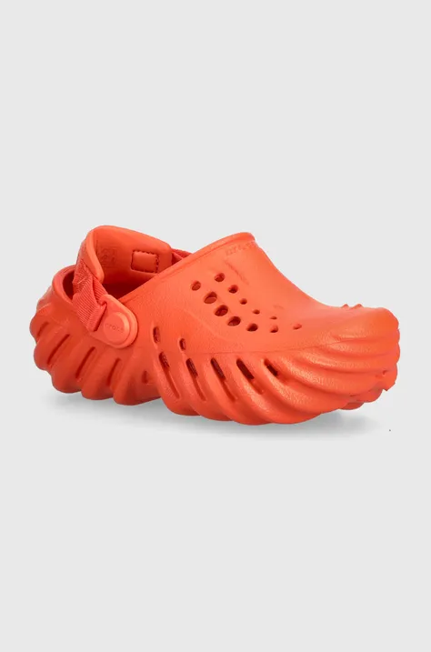Παιδικές παντόφλες Crocs Echo Clog χρώμα: πορτοκαλί