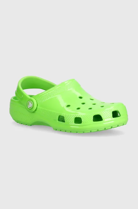Dětské pantofle Crocs Classic Neon Highlighter Cg zelená barva