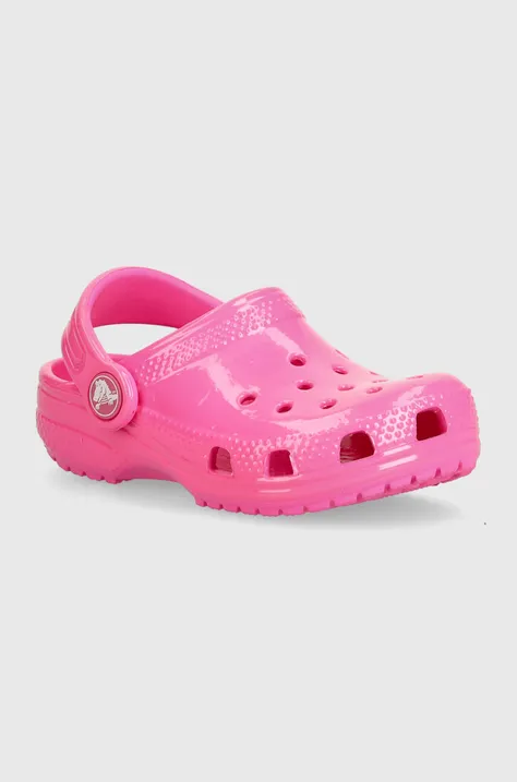 Детские шлепанцы Crocs Classic Neon Highlighter Cg цвет розовый