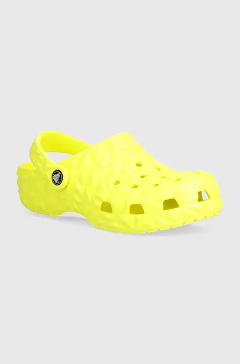 Dětské pantofle Crocs Classic Geometric Clog žlutá barva