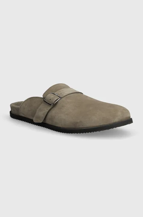 Semišové pantofle GARMENT PROJECT Blake Clog pánské, šedá barva, GPF2550