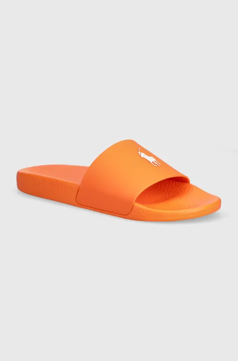Polo Ralph Lauren klapki Polo Slide męskie kolor pomarańczowy 809931326002