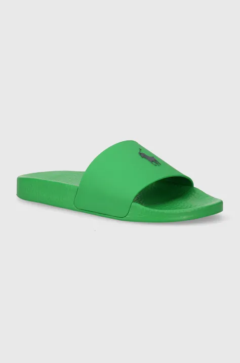 Polo Ralph Lauren papuci Polo Slide barbati, culoarea verde, 809931326003