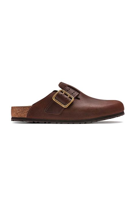 Кожени чехли Birkenstock Boston Bold Gap в кафяво 1022589