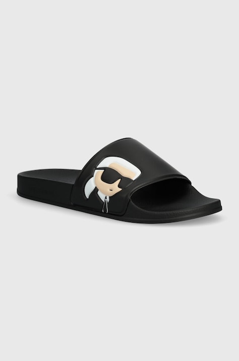 Šľapky Karl Lagerfeld KONDO pánske, čierna farba, KL70005N