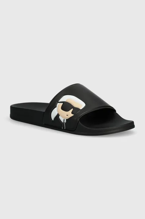 Pantofle Karl Lagerfeld KONDO pánské, černá barva, KL70005N