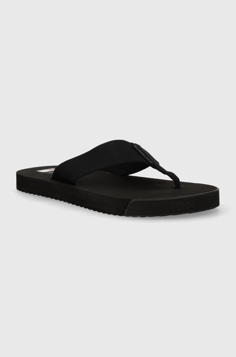 Σαγιονάρες Tommy Jeans TJM ELEVATED FLIP FLOP χρώμα: μαύρο, EM0EM01393