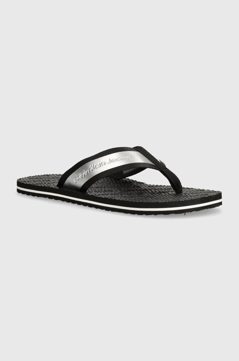 Calvin Klein Jeans slapi BEACH SANDAL IN MET barbati, culoarea negru, YM0YM00950