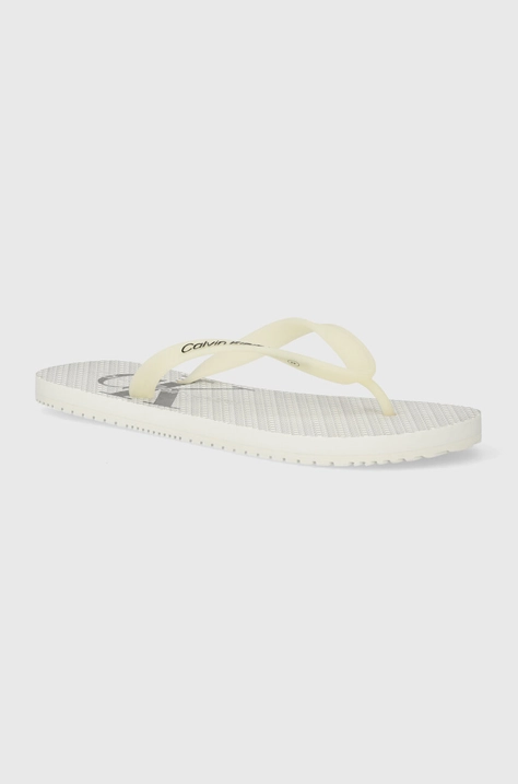 Japanke Calvin Klein Jeans BEACH SANDAL GLOSSY za muškarce, boja: bijela, YM0YM00952