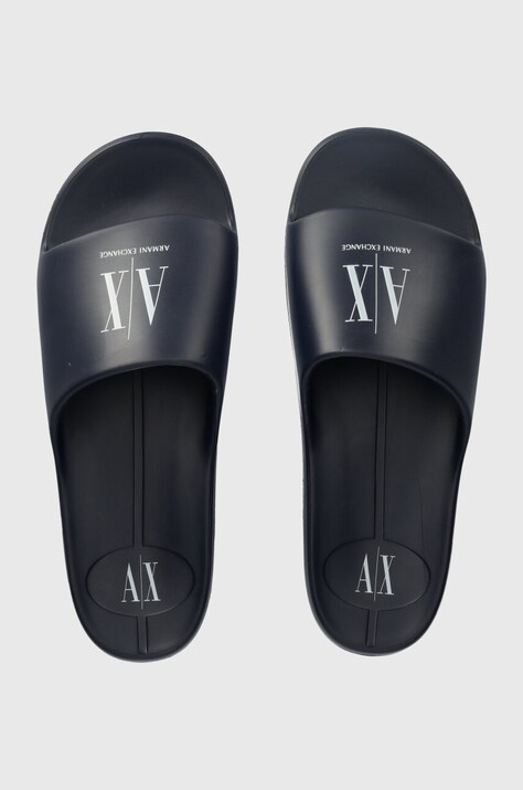 Pantofle Armani Exchange pánské, tmavomodrá barva, XUP012 XV675 K487