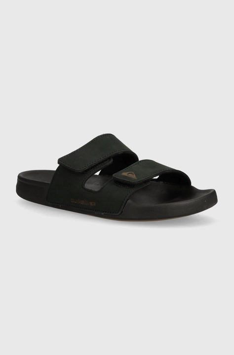 Nubuck παντόφλες Quiksilver χρώμα: μαύρο