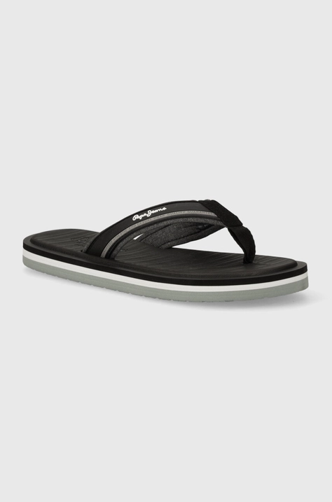 Σαγιονάρες Pepe Jeans PMS70156 χρώμα: μαύρο, WEST BASIC