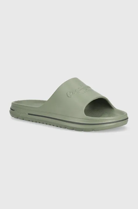 Pantofle Pepe Jeans Beach Slide pánské, zelená barva, BEACH SLIDE M