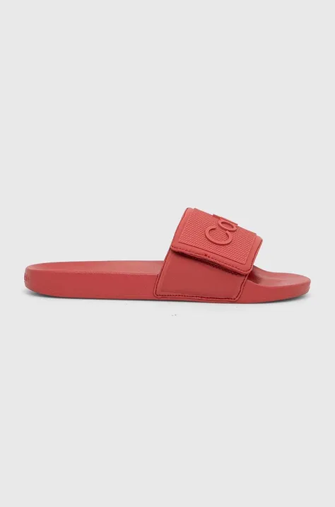 Calvin Klein papuci ADJ POOL SLIDE TPU barbati, culoarea rosu, HM0HM01437