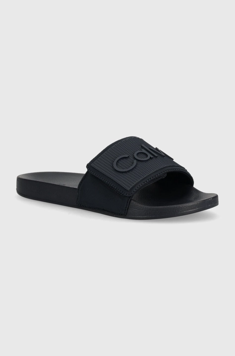 Šľapky Calvin Klein ADJ POOL SLIDE TPU pánske, tmavomodrá farba, HM0HM01437