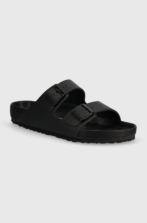 Birkenstock klapki skórzane Arizona męskie kolor czarny 1026824