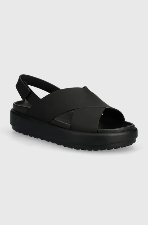 Σανδάλια Crocs Brooklyn Luxe Strap χρώμα: μαύρο, 209407.060