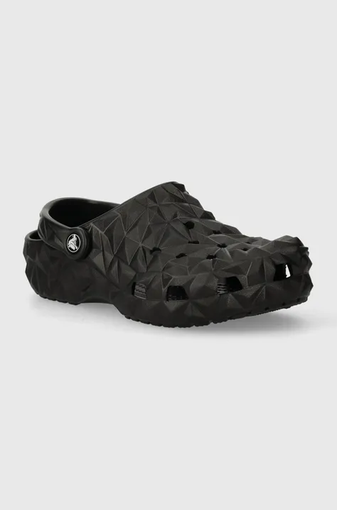 Crocs papuci Classic Geometric Clog culoarea negru, 209563