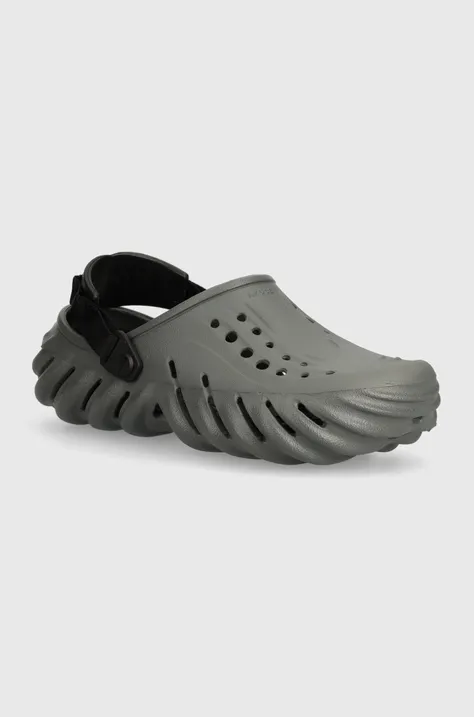 Crocs papuci Echo Clog culoarea gri, 207937